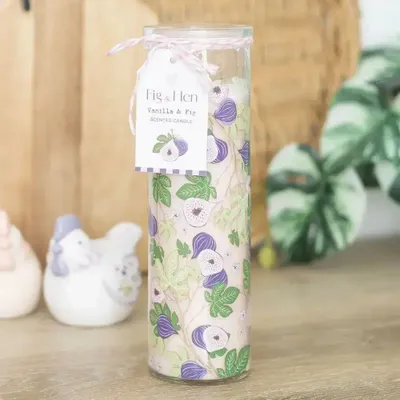 Bougies - Bougie tube vanille et figue à motif figuier - SOMETHING DIFFERENT WHOLESALE EUROPE BV