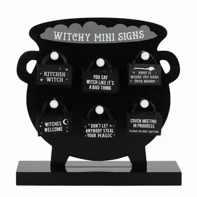 Panneaux séparateurs - Présentoir de 36 mini-panneaux suspendus sur le thème des sorcières - SOMETHING DIFFERENT WHOLESALE EUROPE BV