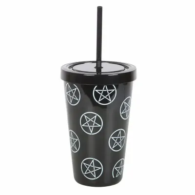 Verres - Gobelet en plastique pentagramme avec paille - SOMETHING DIFFERENT WHOLESALE EUROPE BV