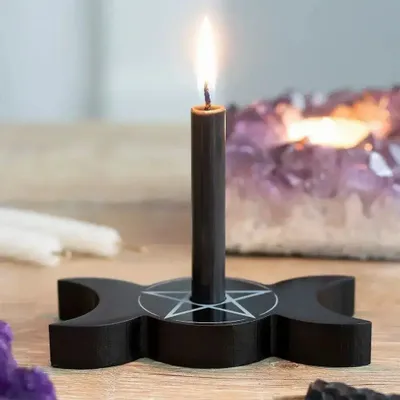 Candlesticks and candle holders - Triple Moon Spell Candle Holder - SOMETHING DIFFERENT WHOLESALE EUROPE BV