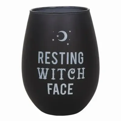 Glass - Resting Witch Face Stemless Wine Glass - SOMETHING DIFFERENT WHOLESALE EUROPE BV