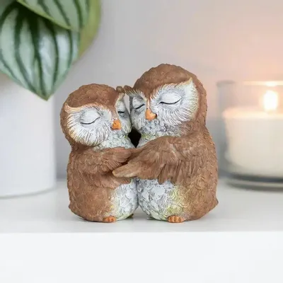 Ornements - Ornement de couple de hiboux « Oiseaux de même plumage » - SOMETHING DIFFERENT WHOLESALE EUROPE BV