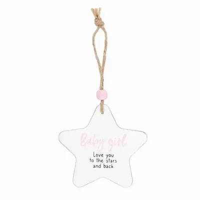 Panels - Baby Girl Hanging Star Sentiment Sign - SOMETHING DIFFERENT WHOLESALE EUROPE BV