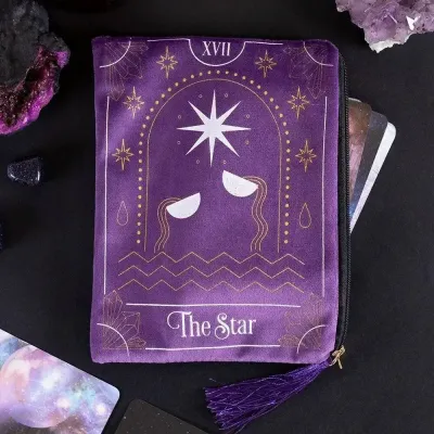 Clutches - The Star Tarot Card Zippered Bag - SOMETHING DIFFERENT WHOLESALE EUROPE BV