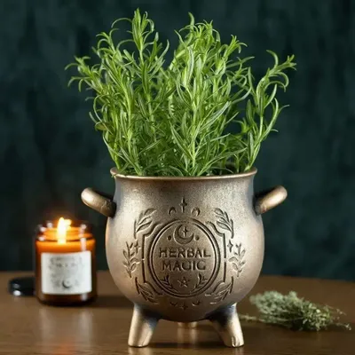 Pots de fleurs - Pot de fleurs en terre cuite effet bronze Herbal Magic - SOMETHING DIFFERENT WHOLESALE EUROPE BV