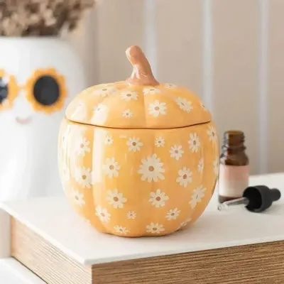 Scents - Groovy Floral Pumpkin Oil Burner - SOMETHING DIFFERENT WHOLESALE EUROPE BV