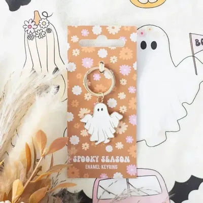 Decorative objects - Spooky Season Groovy Ghost Keyring - SOMETHING DIFFERENT WHOLESALE EUROPE BV