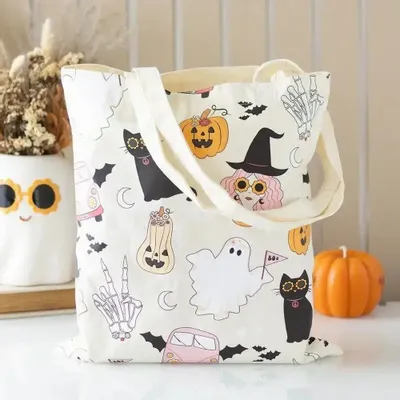 Bags and backpacks - Groovy Ghost Print Polycotton Tote Bag - SOMETHING DIFFERENT WHOLESALE EUROPE BV