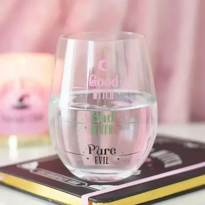 Glass - Good Witch, Bad Witch Stemless Glass - SOMETHING DIFFERENT WHOLESALE EUROPE BV