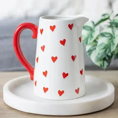 Vases - Pichet en céramique à motif de cœur - SOMETHING DIFFERENT WHOLESALE EUROPE BV