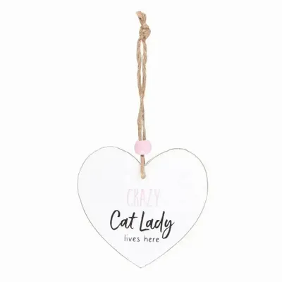 Panels - Crazy Cat Lady Hanging Heart Sentiment Sign - SOMETHING DIFFERENT WHOLESALE EUROPE BV