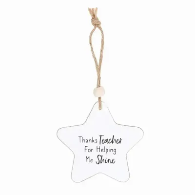 Panels - Thanks Teacher Hanging Star Sentiment Sign - SOMETHING DIFFERENT WHOLESALE EUROPE BV