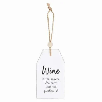 Panels - Wine Is The Answer Hanging Sentiment Sign - SOMETHING DIFFERENT WHOLESALE EUROPE BV