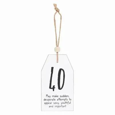 Panels - 40 Milestone Birthday Hanging Sentiment Sign - SOMETHING DIFFERENT WHOLESALE EUROPE BV