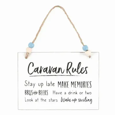 Panels - Caravan Rules Hanging Sign - SOMETHING DIFFERENT WHOLESALE EUROPE BV
