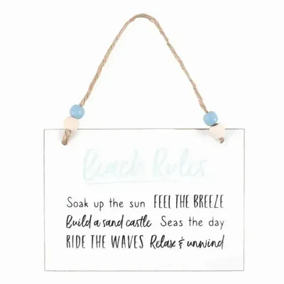 Panels - Beach Rules Hanging Sign - SOMETHING DIFFERENT WHOLESALE EUROPE BV