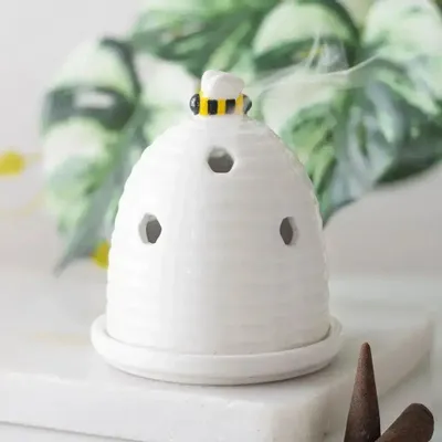 Scents - White Beehive Incense Cone Holder - SOMETHING DIFFERENT WHOLESALE EUROPE BV
