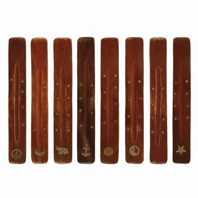 Senteurs - Porte-encens en bois de manguier avec incrustation en laiton - SOMETHING DIFFERENT WHOLESALE EUROPE BV