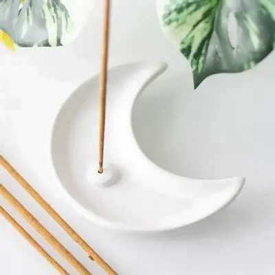 Scents - White Crescent Moon Incense Stick Holder - SOMETHING DIFFERENT WHOLESALE EUROPE BV