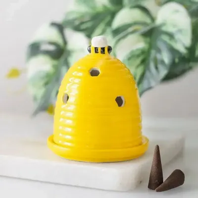 Scents - Yellow Beehive Incense Cone Holder - SOMETHING DIFFERENT WHOLESALE EUROPE BV