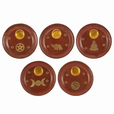 Scents - Round Wooden Incense Ash Catcher - SOMETHING DIFFERENT WHOLESALE EUROPE BV