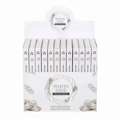 Scents - Green Tree White Sage Smudge Bricks with Holder - SOMETHING DIFFERENT WHOLESALE EUROPE BV