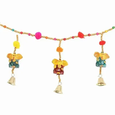 Other wall decoration - Hanging Ganesh Garland with Beads and Bells - SOMETHING DIFFERENT WHOLESALE EUROPE BV