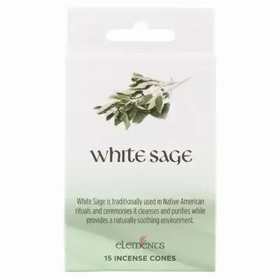 Scents - Set of 12 Packets of Elements White Sage Incense Cones - SOMETHING DIFFERENT WHOLESALE EUROPE BV