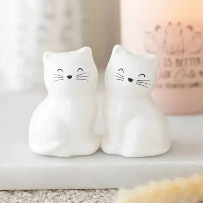 Sets de table - Salières et poivrières en forme de chat blanc - SOMETHING DIFFERENT WHOLESALE EUROPE BV