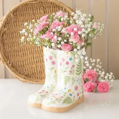 Pots de fleurs - Pot de fleurs en forme de botte en caoutchouc à imprimé floral Luna Bloom - SOMETHING DIFFERENT WHOLESALE EUROPE BV