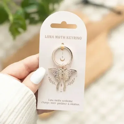 Decorative objects - Light Luna Moth Keyring - SOMETHING DIFFERENT WHOLESALE EUROPE BV