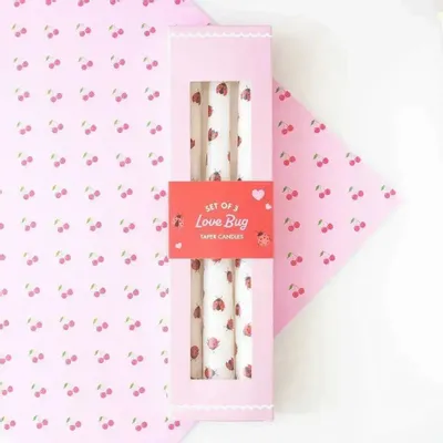 Bougies - Lot de 3 bougies coniques coccinelle Love Bug - SOMETHING DIFFERENT WHOLESALE EUROPE BV