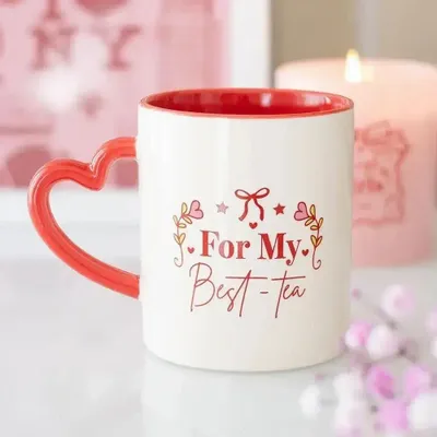 Tasses et mugs - Mug « Pour mon meilleur thé » avec anse en forme de cœur - SOMETHING DIFFERENT WHOLESALE EUROPE BV