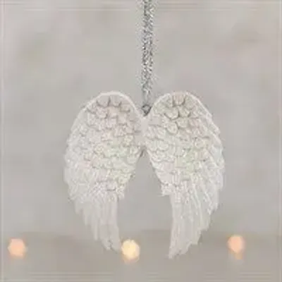 Decorative objects - Double Glitter Angel Wing Hanging Decoration - SOMETHING DIFFERENT WHOLESALE EUROPE BV
