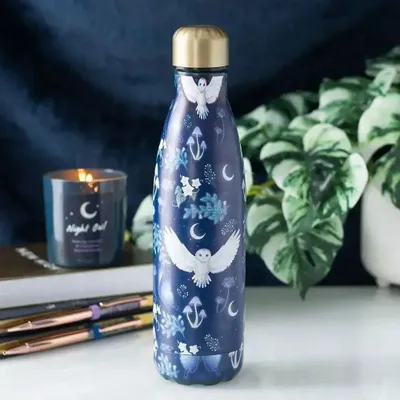 Verres - Gourde en métal à motif hibou en vol nocturne - SOMETHING DIFFERENT WHOLESALE EUROPE BV