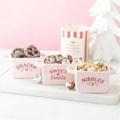 Decorative objects - Set of 3 Sugarplum Bakery Snack Bowls - SOMETHING DIFFERENT WHOLESALE EUROPE BV
