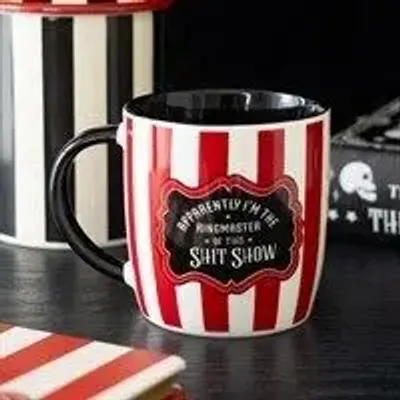 Decorative objects - Red Striped Ringmaster Mug - SOMETHING DIFFERENT WHOLESALE EUROPE BV