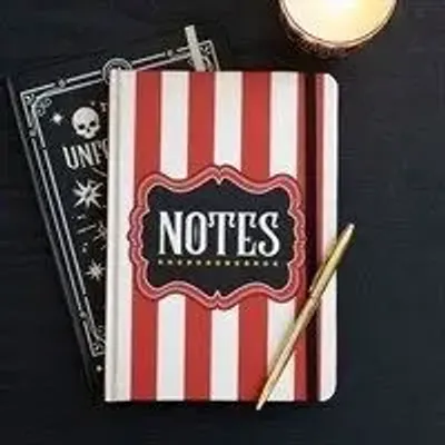 Decorative objects - Red Circus Stripe A5 Notebook - SOMETHING DIFFERENT WHOLESALE EUROPE BV