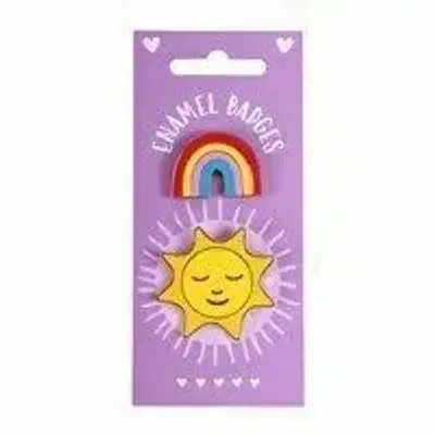 Objets de décoration - Lot de 2 pin’s arc-en-ciel et soleil - SOMETHING DIFFERENT WHOLESALE EUROPE BV