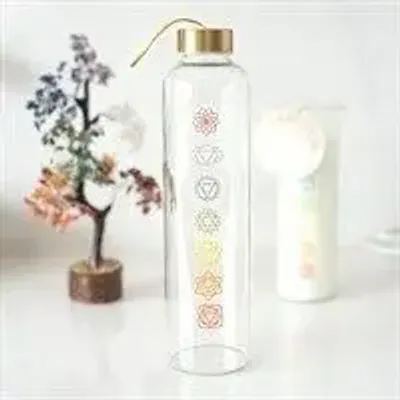 Decorative objects - Chakra Flow Reusable Glass Water Bottle - SOMETHING DIFFERENT WHOLESALE EUROPE BV