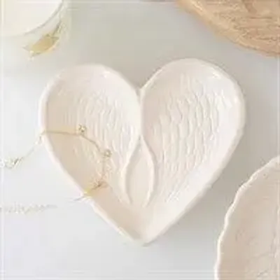 Objets de décoration - Vide-poches cœur en ailes d’ange blanc cassé - SOMETHING DIFFERENT WHOLESALE EUROPE BV