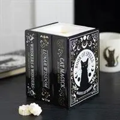 Objets de décoration - Brûle-parfum pour huiles et fondants livre de sorts Black Cat - SOMETHING DIFFERENT WHOLESALE EUROPE BV