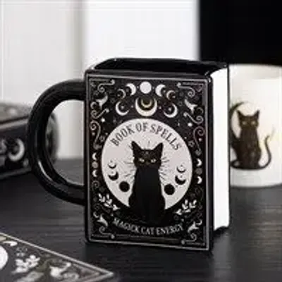 Objets de décoration - Mug en forme de livre de sorts Black Cat Magick - SOMETHING DIFFERENT WHOLESALE EUROPE BV
