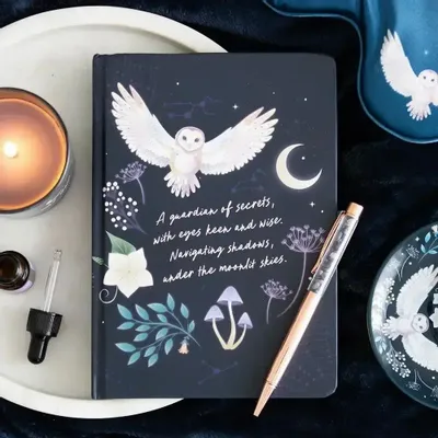 Stationery - Night Owl Journal with Sodalite Pen - SOMETHING DIFFERENT WHOLESALE EUROPE BV