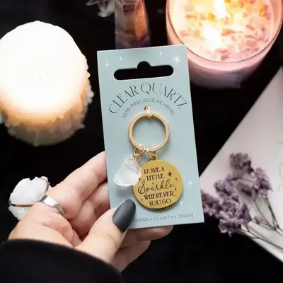 Objets de décoration - Porte-clés en cristal de quartz clair « Laisse un peu d'éclat » - SOMETHING DIFFERENT WHOLESALE EUROPE BV