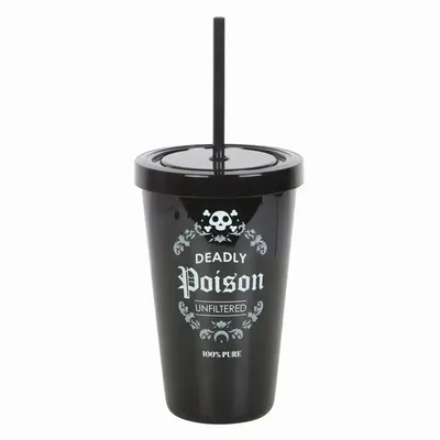 Glass - Deadly Poison Plastic Tumbler with Straw - SOMETHING DIFFERENT WHOLESALE EUROPE BV