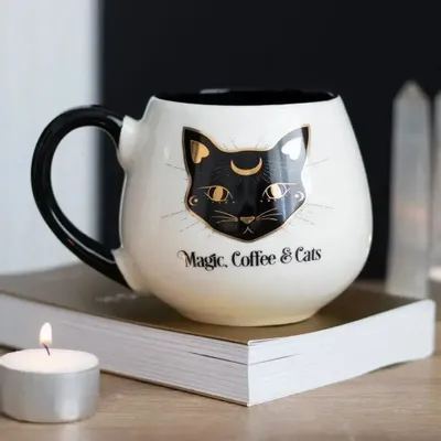 Tasses et mugs - Mug rond Magie, Café et Chats - SOMETHING DIFFERENT WHOLESALE EUROPE BV