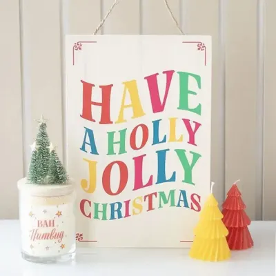 Panels - Have a Holly Jolly Christmas Hanging Sign - SOMETHING DIFFERENT WHOLESALE EUROPE BV