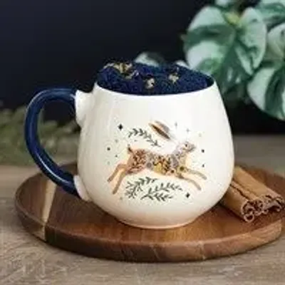 Objets de décoration - Coffret mug lièvre bondissant et chaussettes - SOMETHING DIFFERENT WHOLESALE EUROPE BV