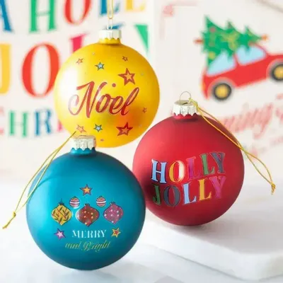 Autres décorations murales - Ensemble de 3 boules de Noël en verre au style nostalgique - SOMETHING DIFFERENT WHOLESALE EUROPE BV